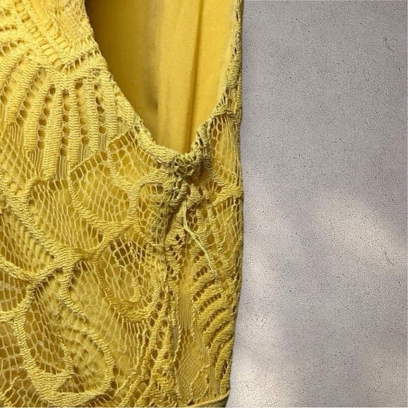 Nanette Lepore Yellow Lace Midi Dress – Women’s Size 6 - Picture 6 of 7